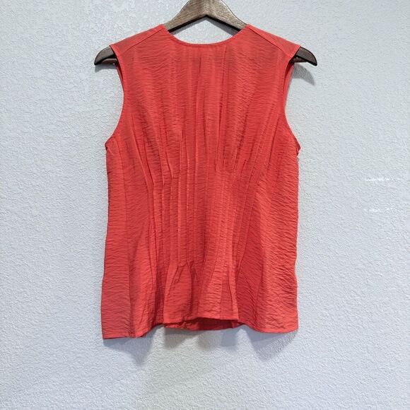 Anthropologie The Della Pleated Waist Shell Top Size XS Red Sleeveless Pullover - Picture 2 of 9